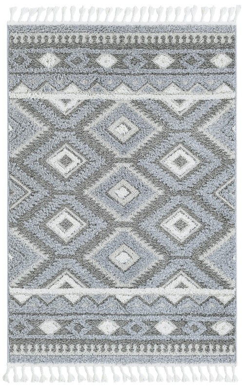 4' x 6' Bernard · Border rug, gray