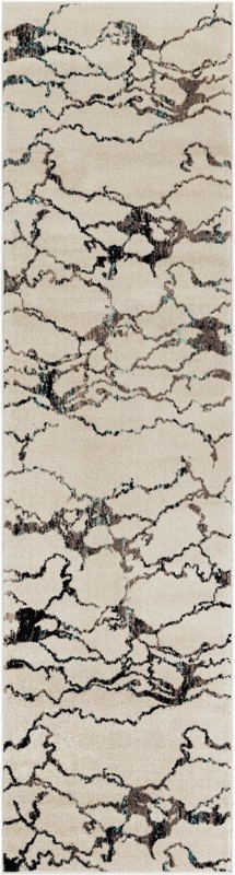 2' 7 x 10' Irwin · Abstract rug, ivory