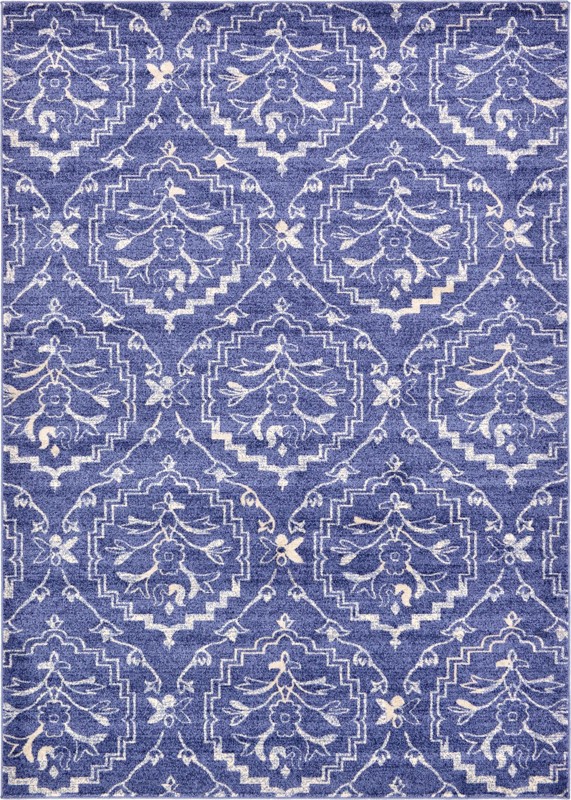 7' x 10' Webster · Medallion rug, blue and cream