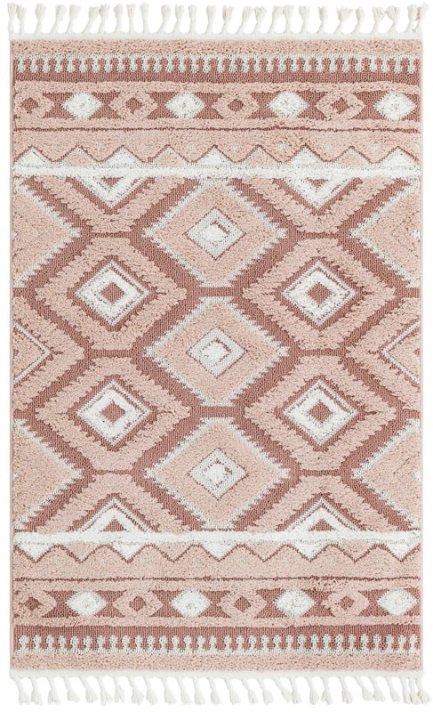 4' x 6' Bernard · Border rug, pink