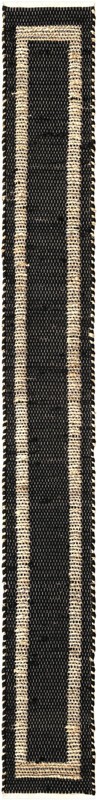1' 2 x 10' Stafford · Border Chindi Rug, black and natural