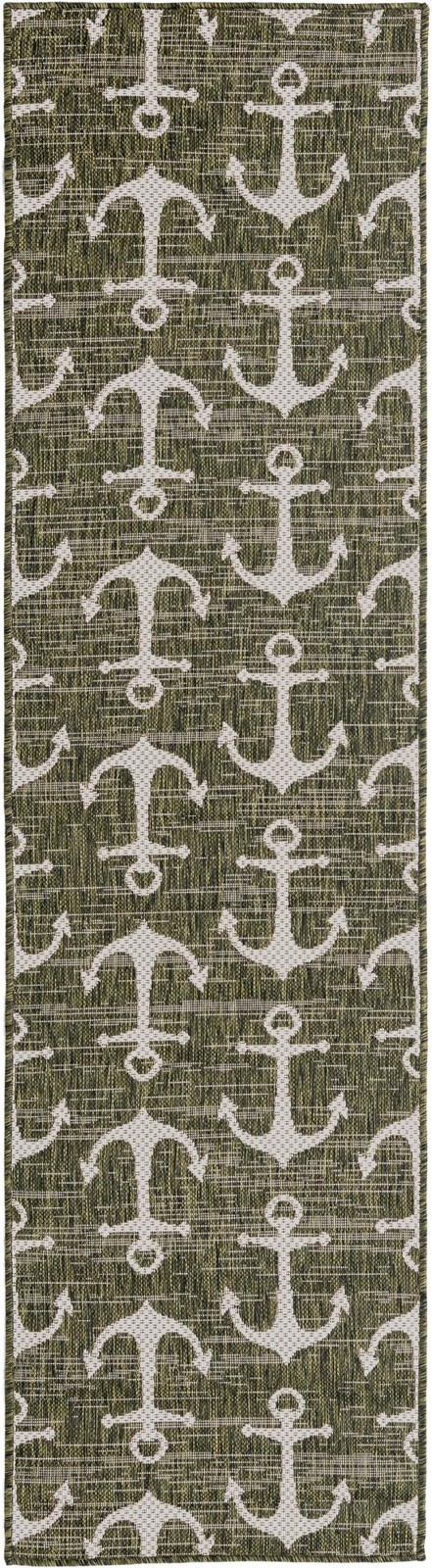 2' x 8' Millbrook · Pictoral Outdoor Rug, green