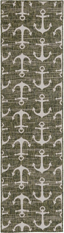 2' x 8' Millbrook · Pictoral Outdoor Rug, green