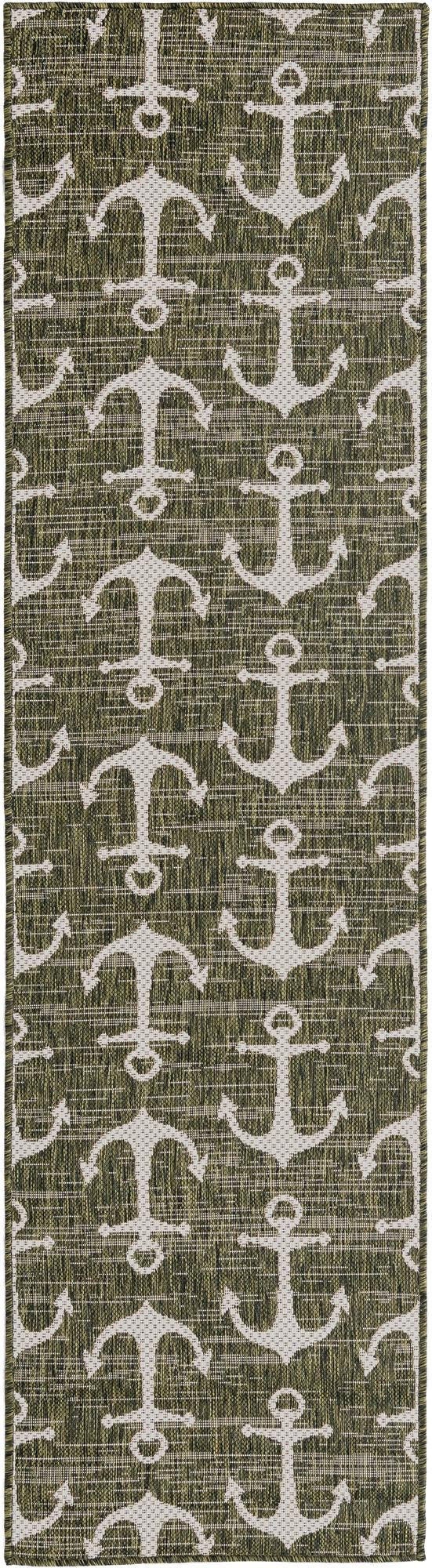 2' x 8' Millbrook · Pictoral Outdoor Rug, green