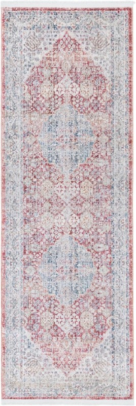 2' 2 x 6' Meridian · Border rug, red