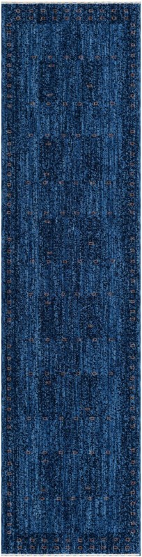 Decker · Border Wool Rug, blue