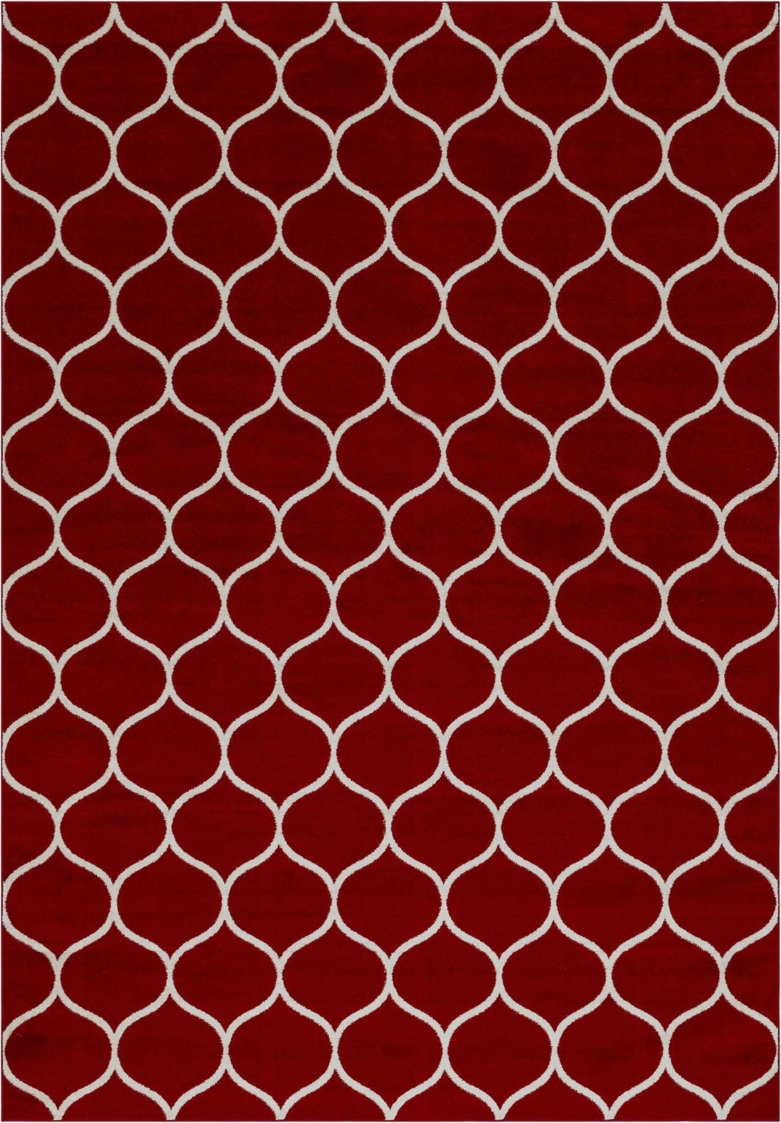 10' x 14' Ingram · Lattice rug, red and ivory