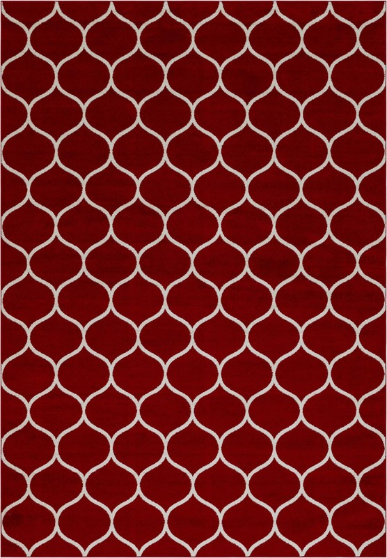 10' x 14' Ingram · Lattice rug, red and ivory