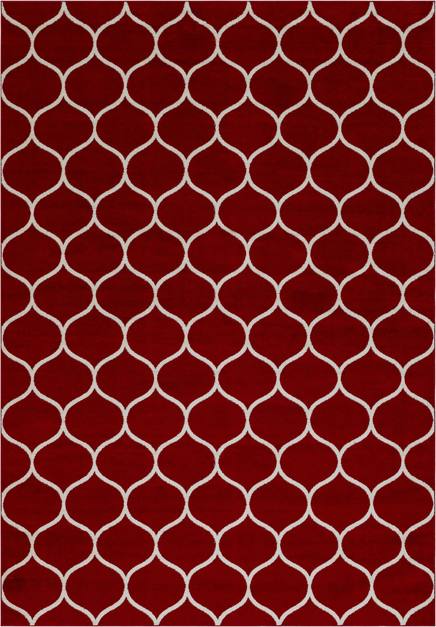 10' x 14' Ingram · Lattice rug, red and ivory