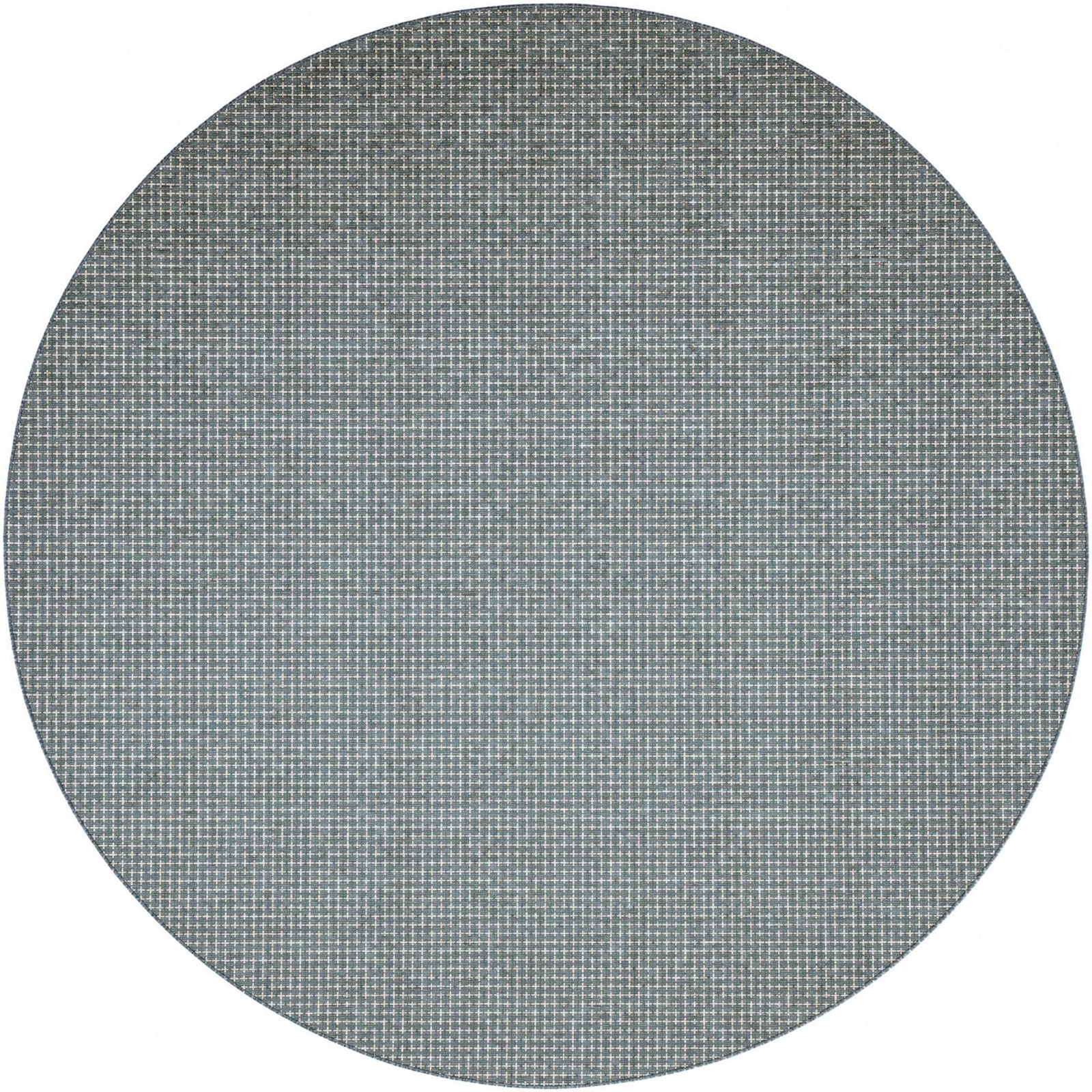 10' x 10' Loam · Grid Outdoor Rug, teal and cream