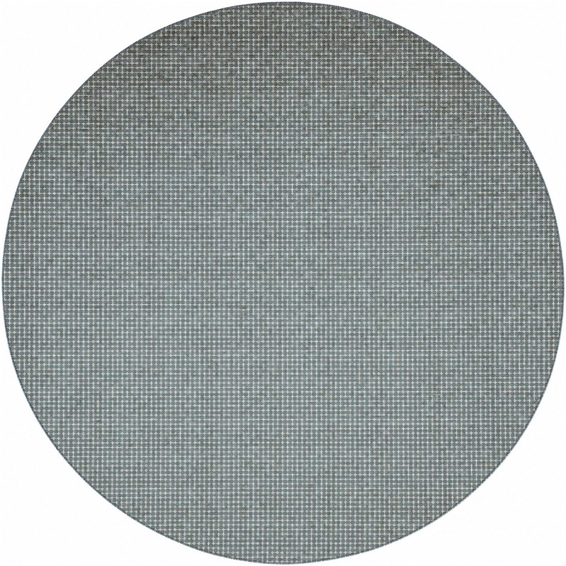 10' x 10' Loam · Grid Outdoor Rug, teal and cream