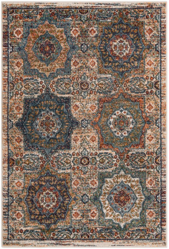 4' x 6' Firelight · Medallion rug, multi and blue