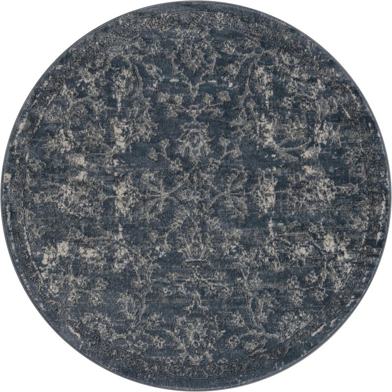 5' 3 x 5' 3 Lumley · Floral / botanical rug, blue