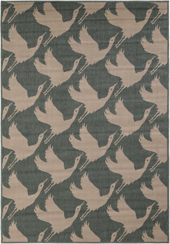 Hanover · Pictoral Outdoor Rug, stone blue