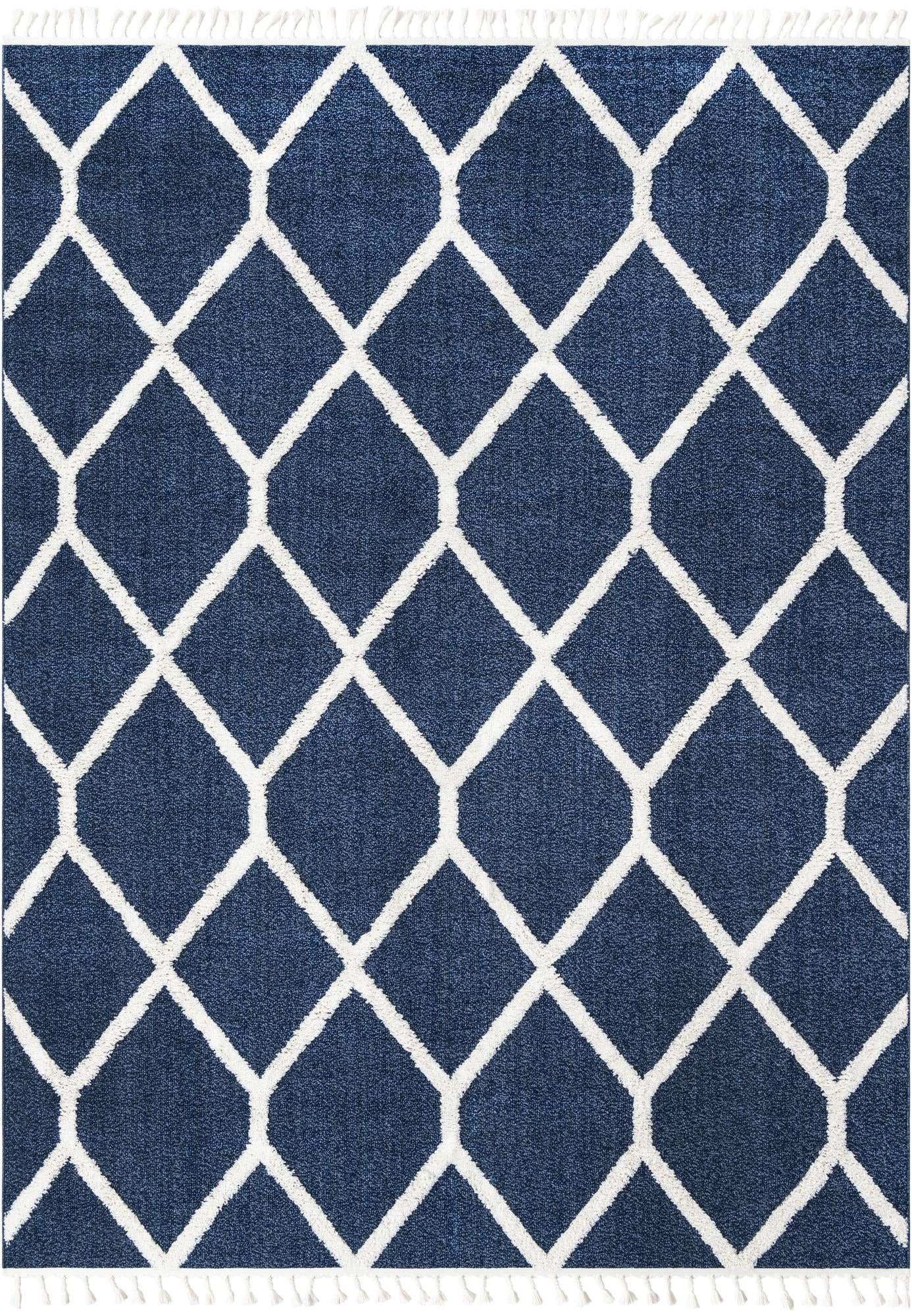 9' x 12' Kirkwood · Diamond rug, blue