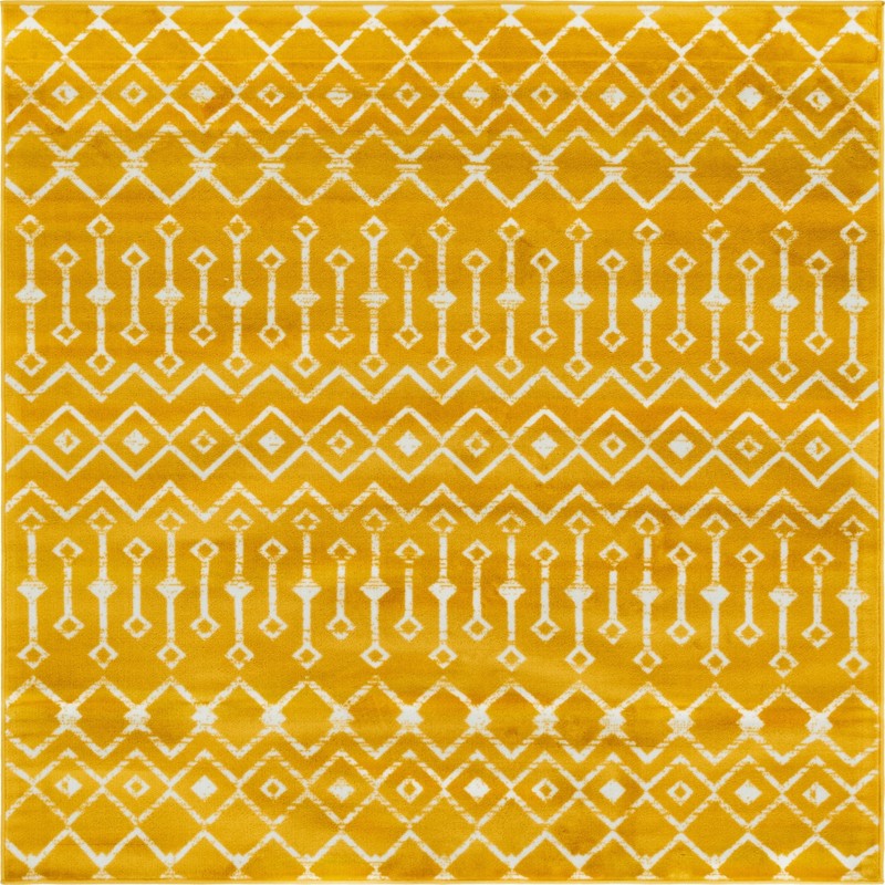 6' x 6' Dudley · Chevron rug, yellow