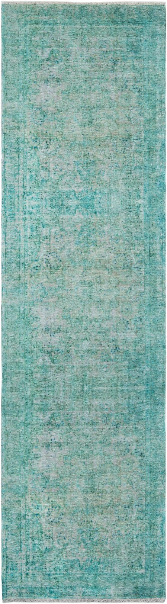 3' 3 x 11' 10 Laramie · Border rug, turquoise