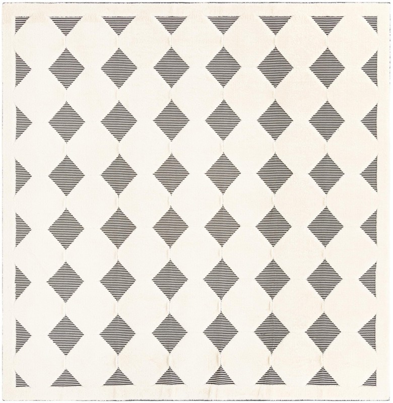 Snowmass · Diamond rug, black and white