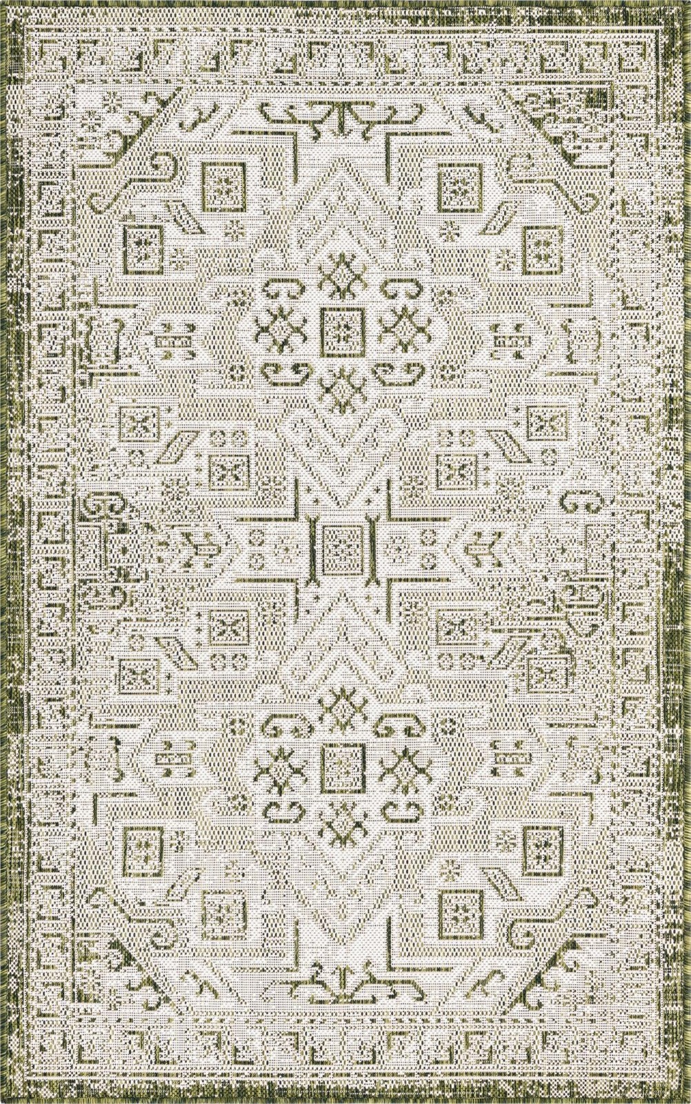 3' x 5' 3 Estuary · Border Outdoor Rug, green