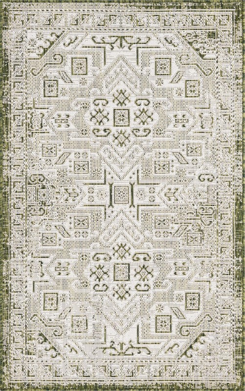 3' x 5' 3 Estuary · Border Outdoor Rug, green