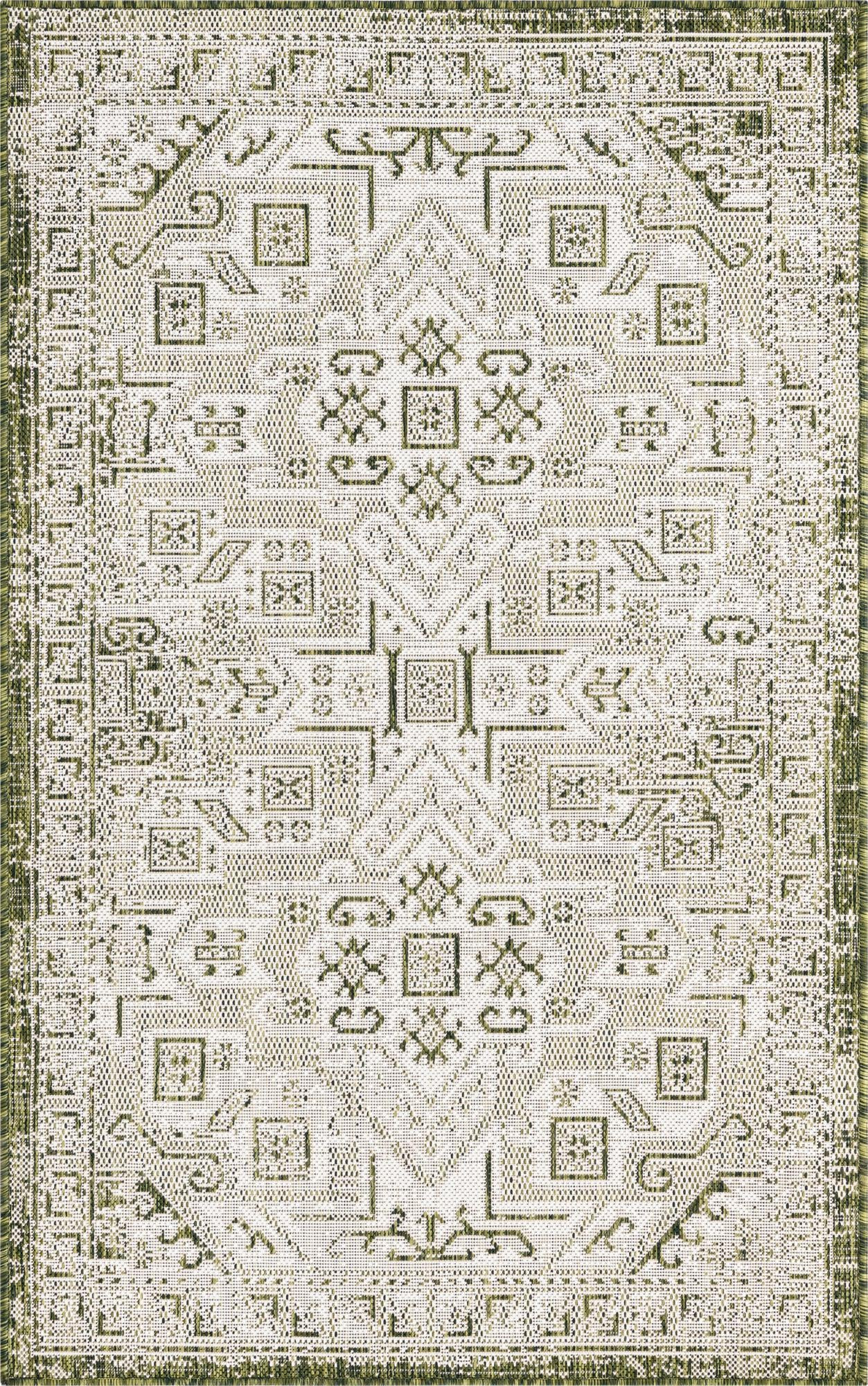 3' x 5' 3 Estuary · Border Outdoor Rug, green