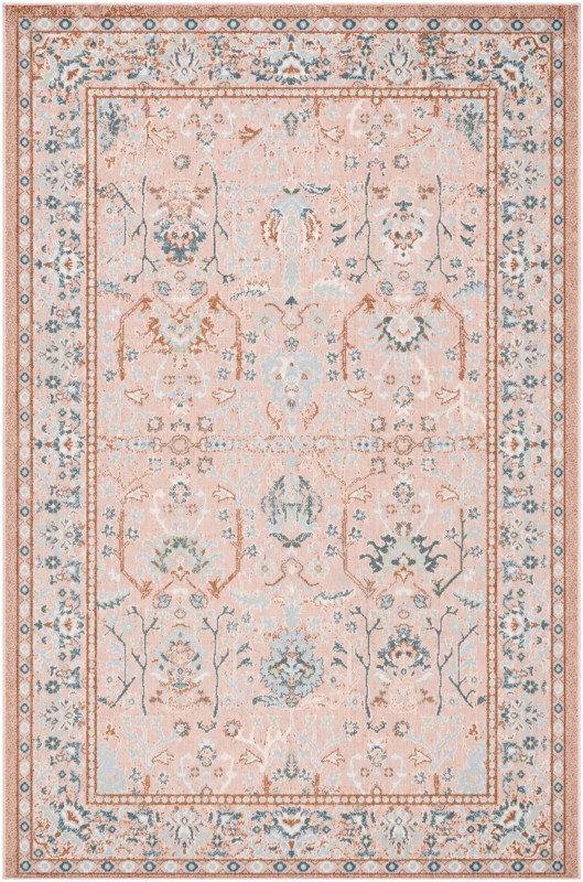 5' 3 x 8' Sandys · Border Washable Rug, rose pink