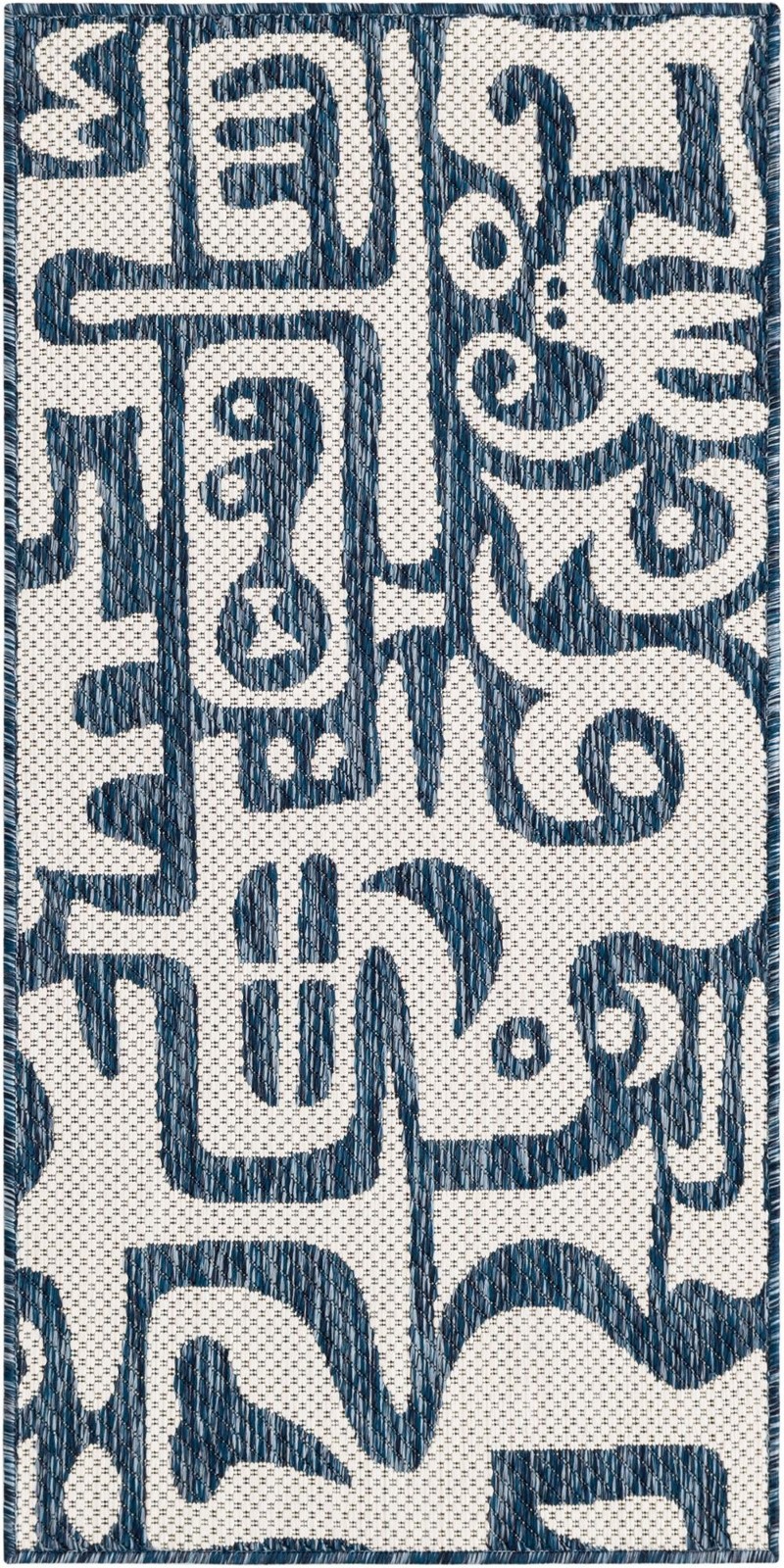 2' x 4' Hungerford · Abstract Outdoor Rug, blue