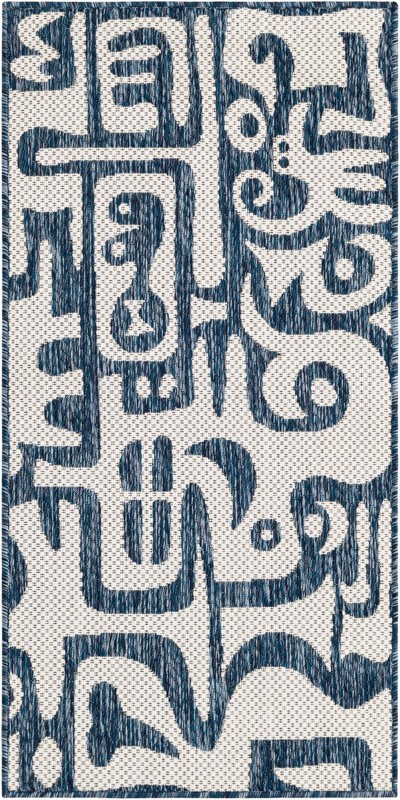 2' x 4' Hungerford · Abstract Outdoor Rug, blue