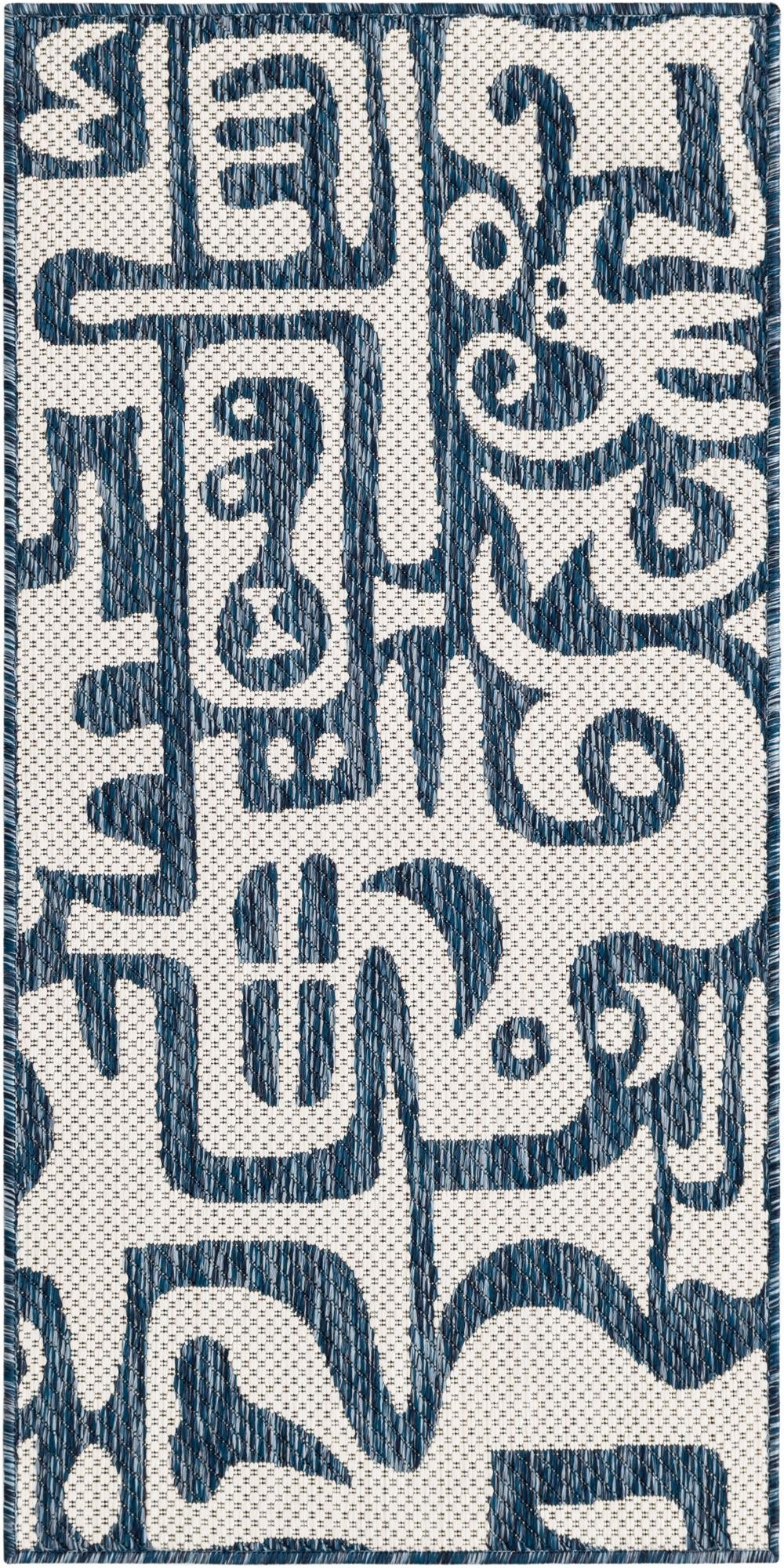 2' x 4' Hungerford · Abstract Outdoor Rug, blue