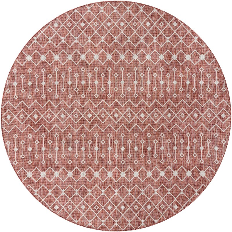 10' 8 x 10' 8 Kearney · Chevron Outdoor Rug, rustred