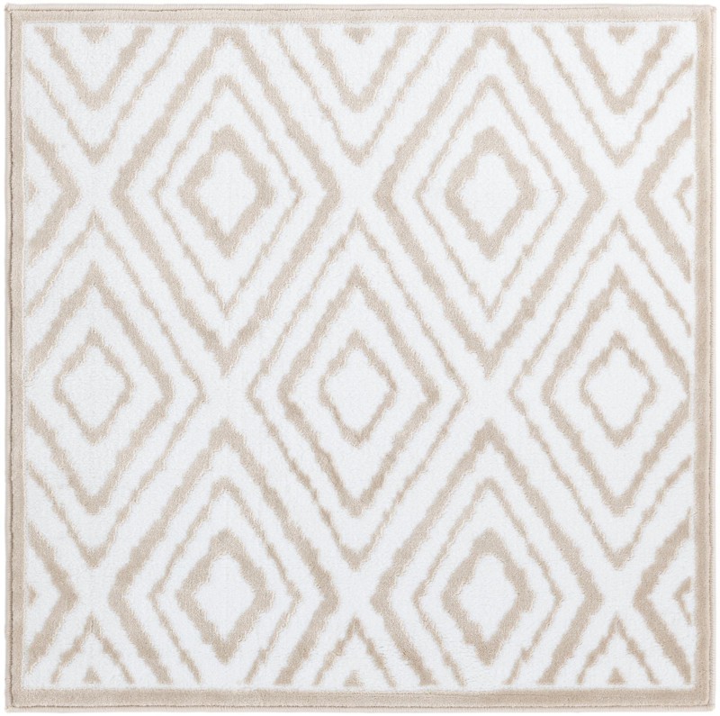 3' 3 x 3' 3 Brattleboro · Border rug, snow white