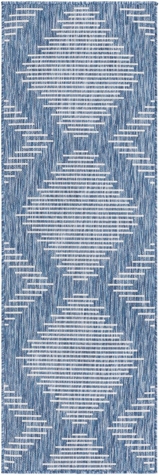 2' x 6' Harlow · Geometric Outdoor Rug, blue