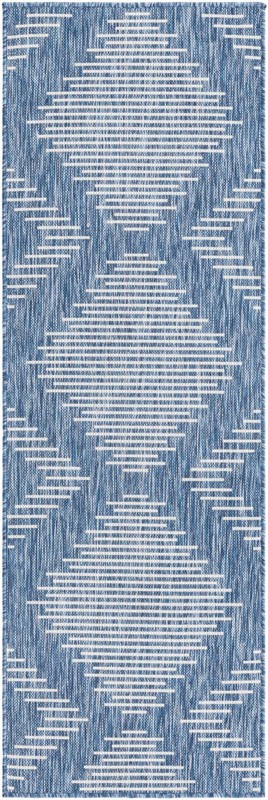 2' x 6' Harlow · Geometric Outdoor Rug, blue
