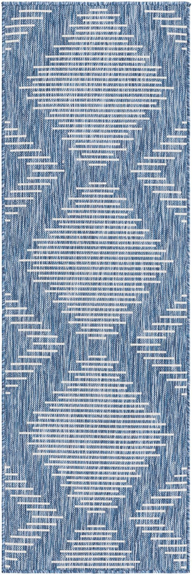 2' x 6' Harlow · Geometric Outdoor Rug, blue