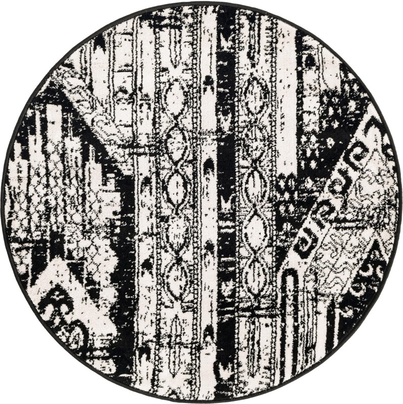 Cardinal · Tribal geometric rug, black and white