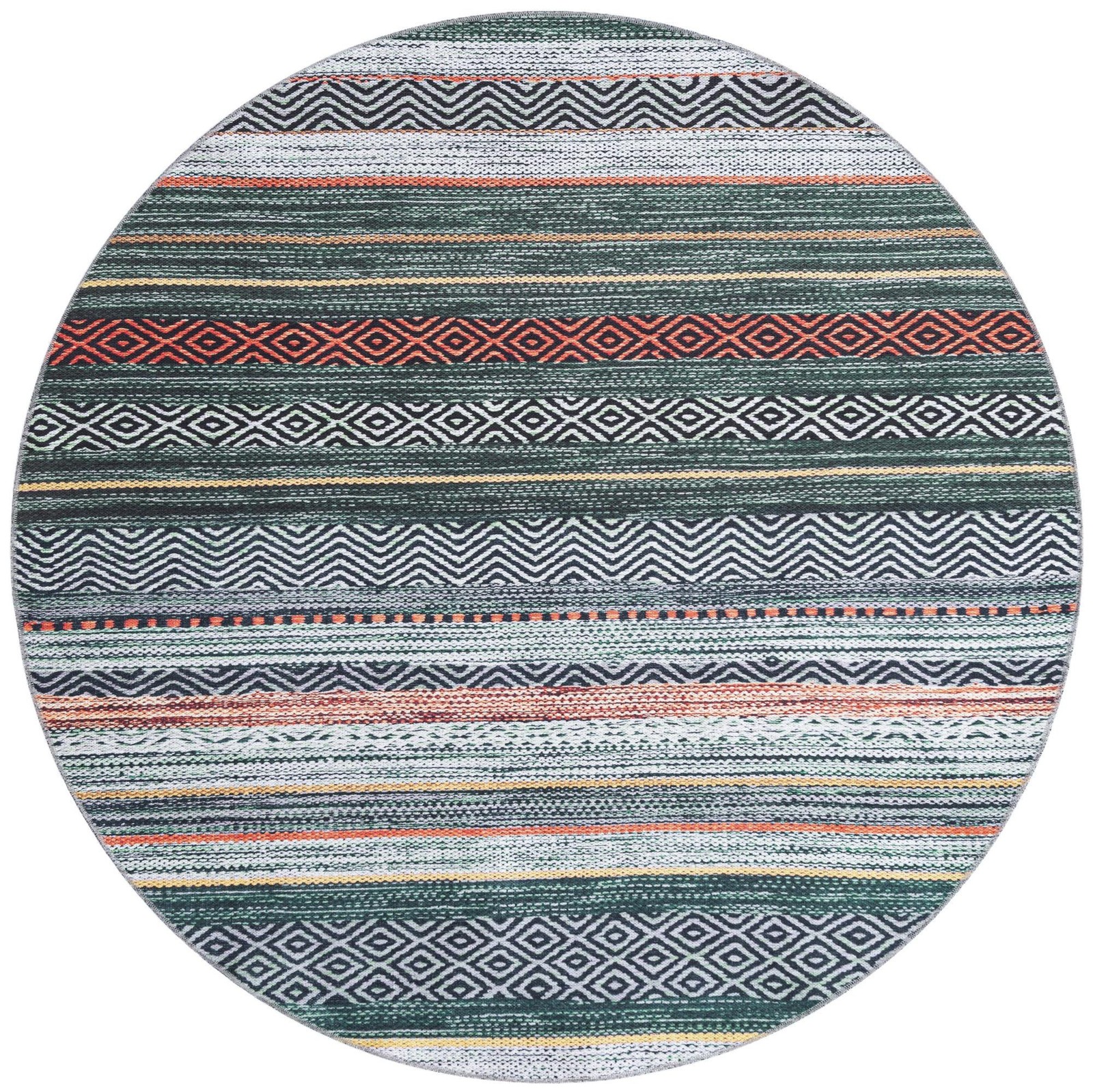 6' x 6' Pagosa · Chevron Washable Rug, green