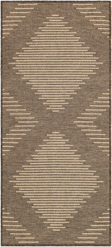 2' 7 x 6' Alger · Geometric diamond rug, brown and natural
