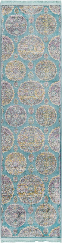 2' 2 x 8' Mather · Medallion rug, blue