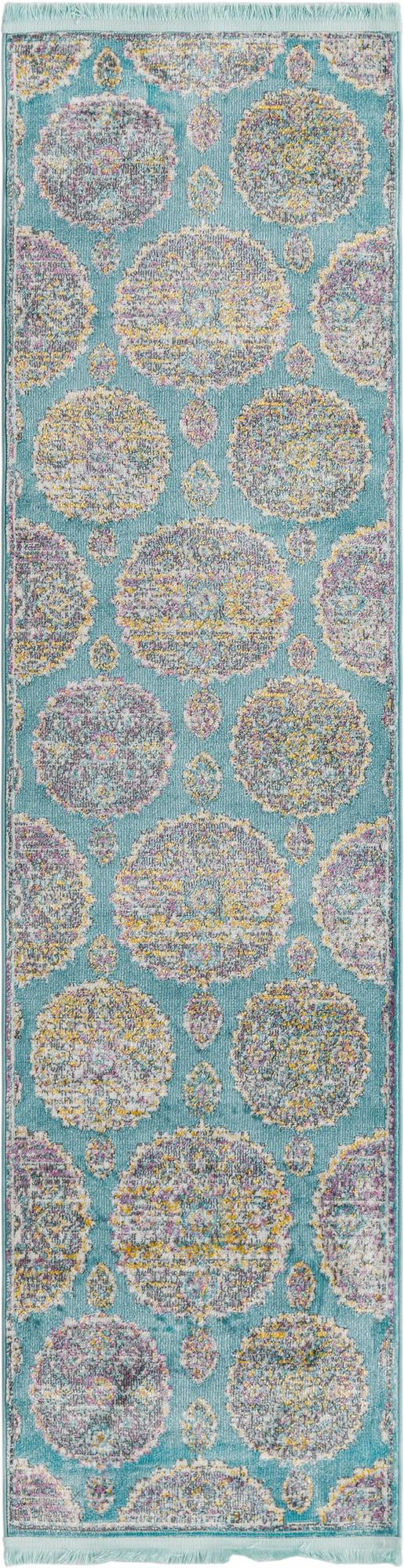 2' 2 x 8' Mather · Medallion rug, blue
