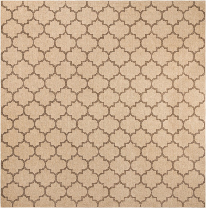 12' x 12' Flora · Lattice rug, natural and brown