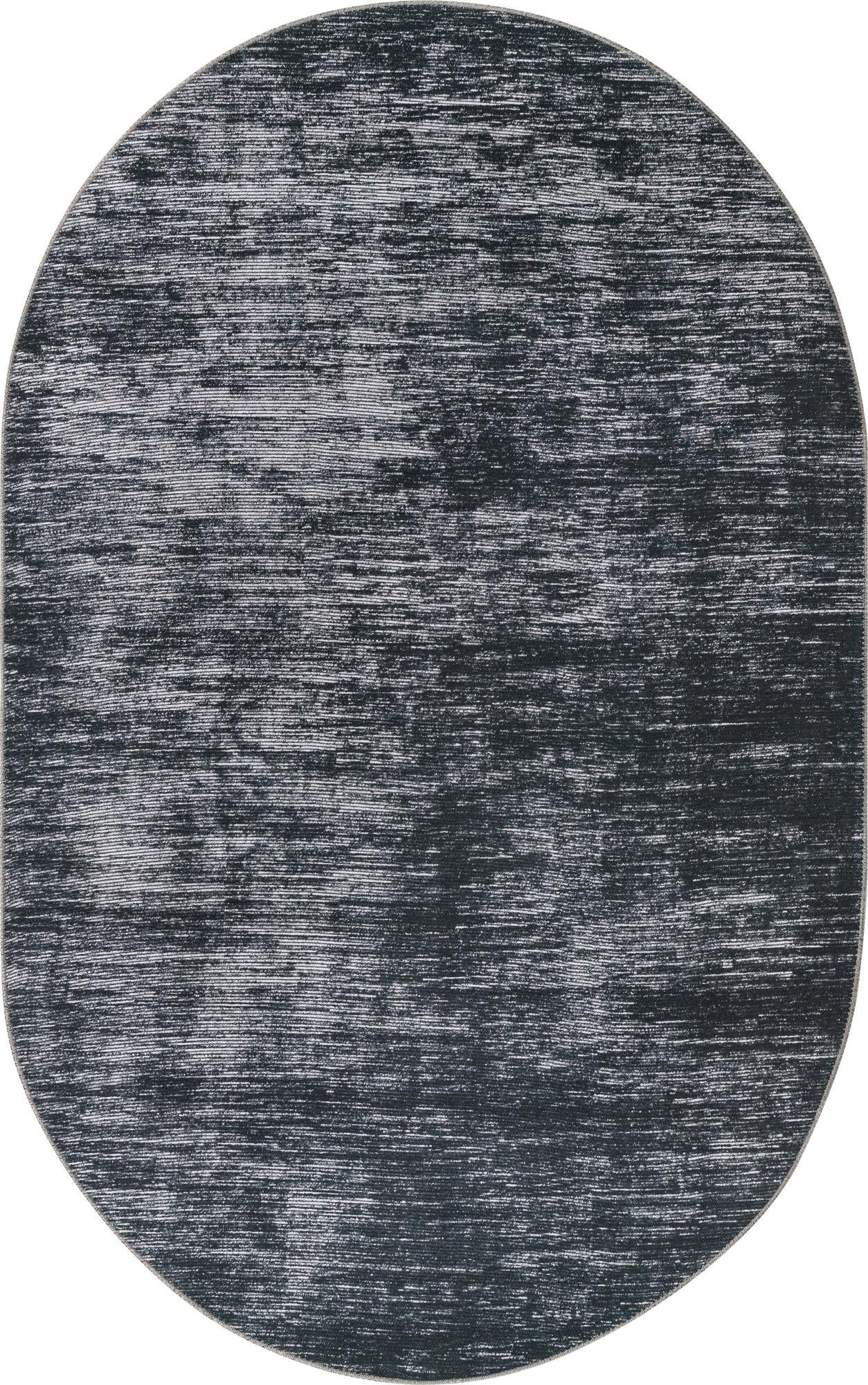 5' x 8' Prewitt · Linear abstract rug, black and ivory