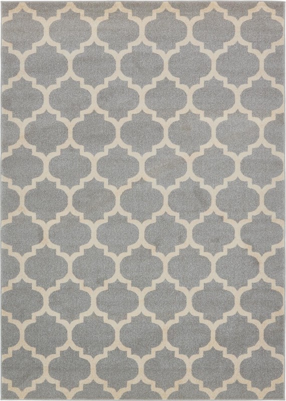 7' x 10' Arkwright · Geometric rug, lgray