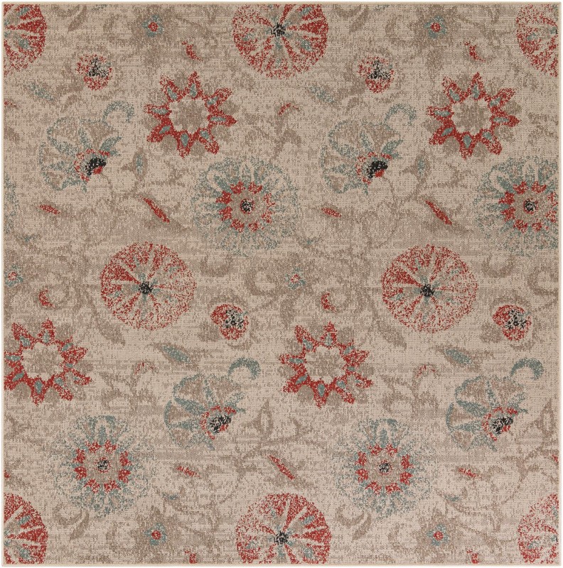 Lofton · Floral Outdoor Rug, beige and terracotta