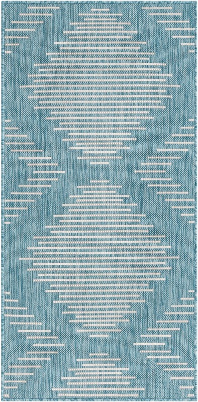 2' x 4' Harlow · Diamond Outdoor Rug, light aqua