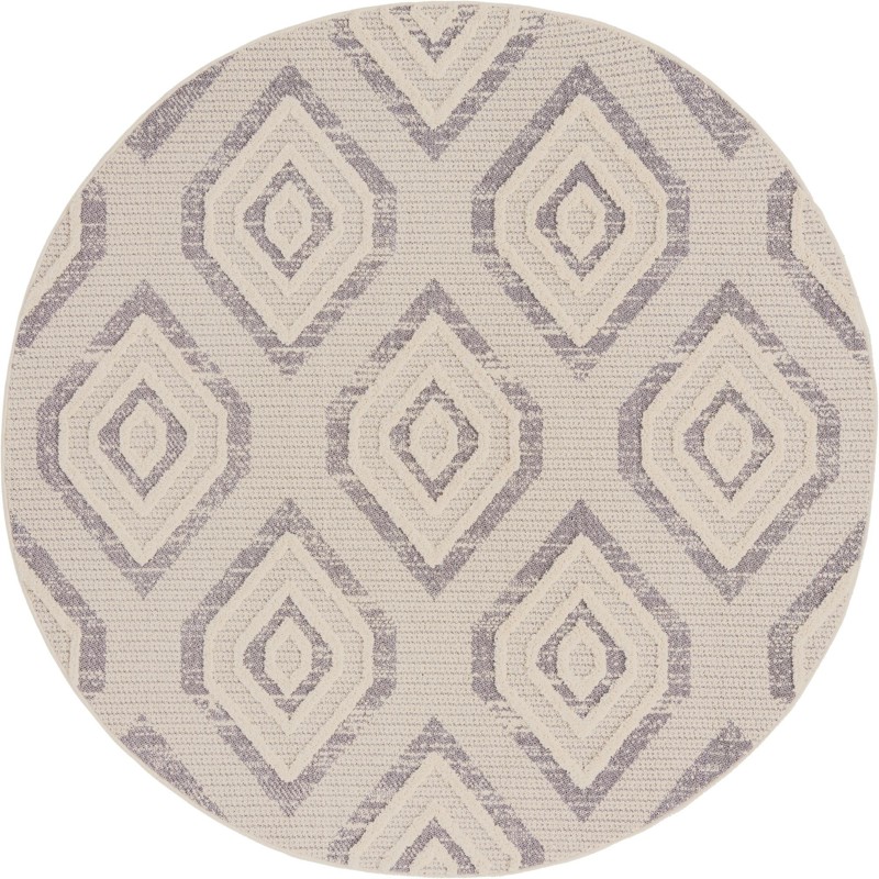 7' x 7' Buckley · Diamond rug, ivory and gray