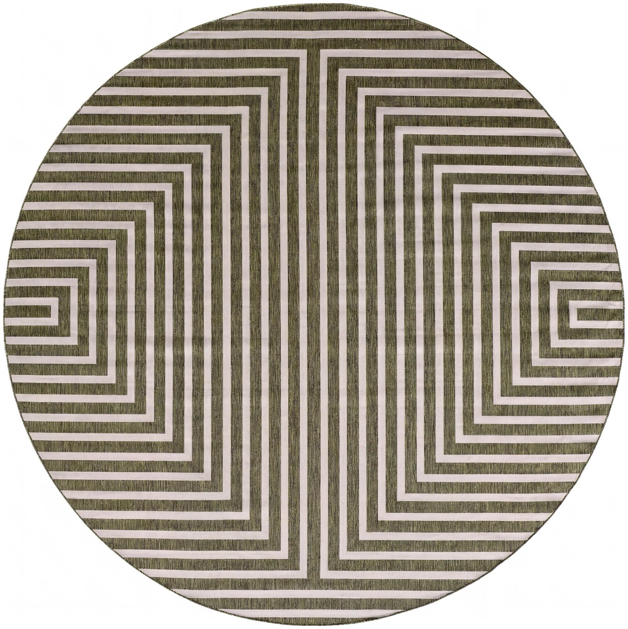 13' x 13' Gorse · Geometric Outdoor Rug, green