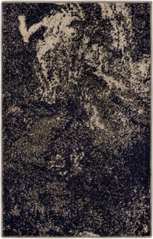 2' x 3' Rosalind · Abstract Washable Rug, navy and beige
