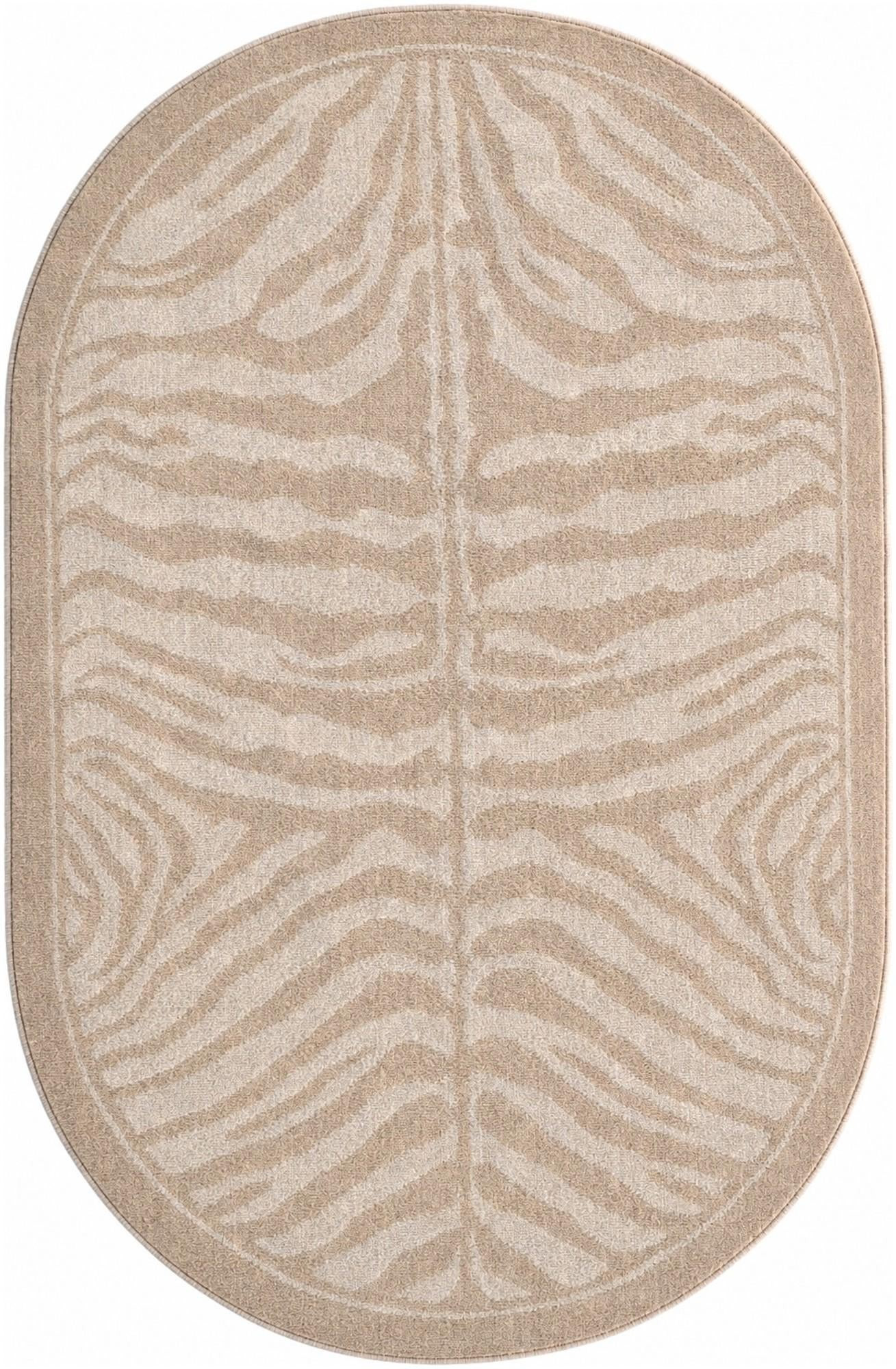 5' 3 x 8' Oldfield · Animal print rug, beige and ivory