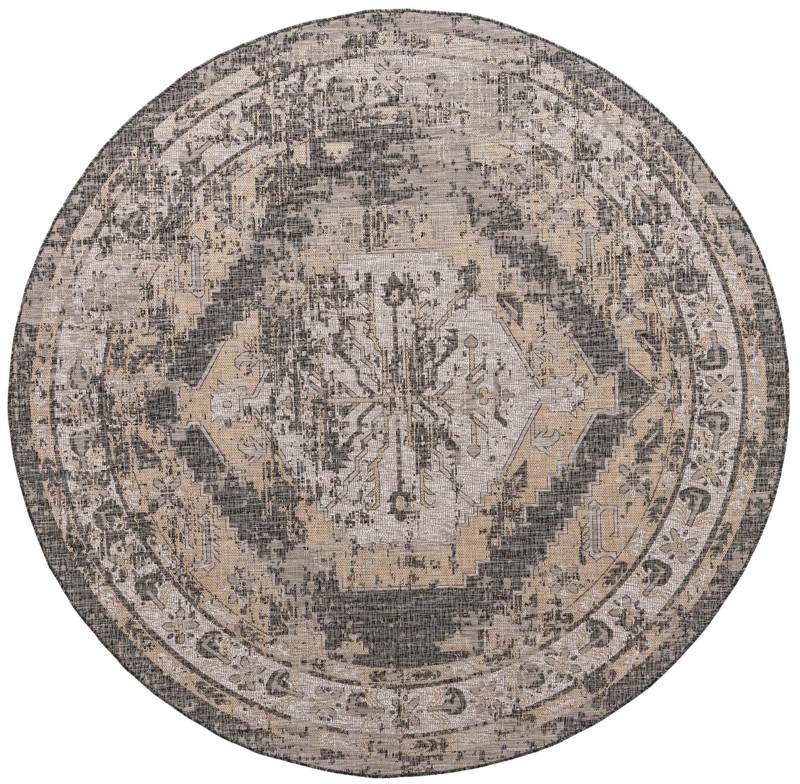 13' x 13' Wylie · Border Outdoor Rug, charcoal