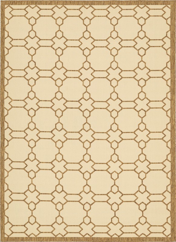 8' x 11' 4 Fanshawe · Lattice Outdoor Rug, beige and brown